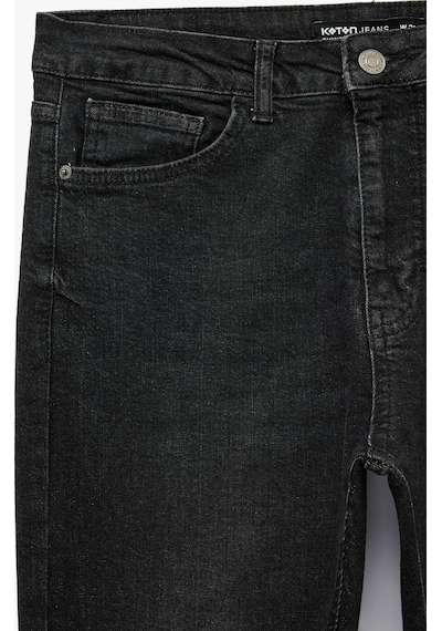 Koton Pamuklu Dar Kesim Normal Bel Skinny Jean Pantolon - Michael Jean Siyah 7wam40086nd