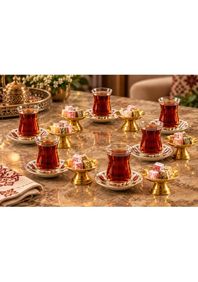 Lüks Gold Ayaklı Sunumluk 6'lı Set Lokumluk Çikolatalık Kahve Yanı İkram Sunum Tabağı 7 Cm Altın