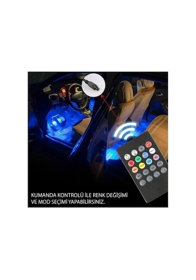 Duffa Premium Rgb Araç İçi Atmosfer Led Aydınlatma Seti - Sese Duyarlı Müzik Ritimli Araba Ayak Altı Led Şerit,
