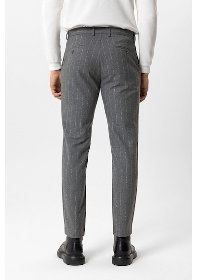 Back And Bond Gri Slim Fit Çizgili Casual Pantolon Çok Renkli