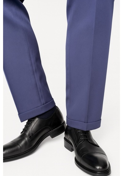 Erkek Lacivert Tek Düğme Slim Fit Takım Elbise - Şık Ofis Ve Davet Kombini Lacivert