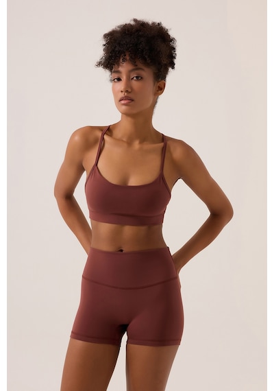 Los Ojos X Ece Bordo Spor Sütyeni Super Crop Top Bordo Bordo