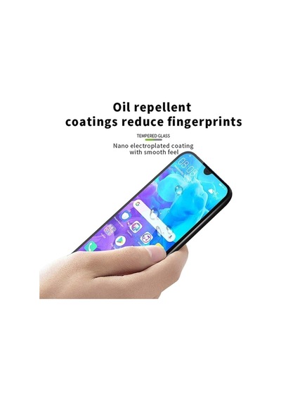 Huawei Y5 2019 Tam Kaplayan Temperli Cam Ekran Koruyucu Siyah