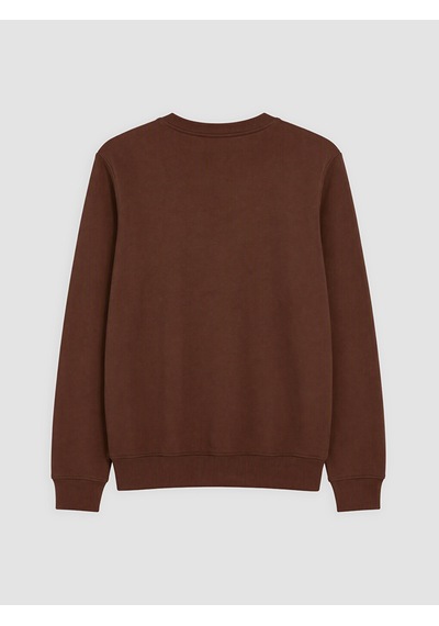 Lcwaıkıkı Classic Kahverengi Bisiklet Yaka Erkek Kalın Sweatshirt