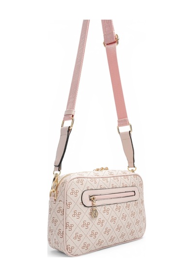 Silver & Polo Silver Polo Pembe - Pudra Monogram Kadın Çapraz Çanta Sp1280