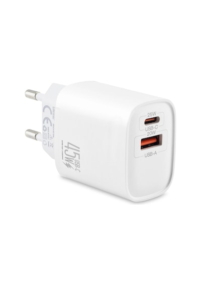 Usb Type-c Çift Çıkışlı Hızlı Şarj Adaptörü 45w Beyaz Nd1013 Çok Renkli