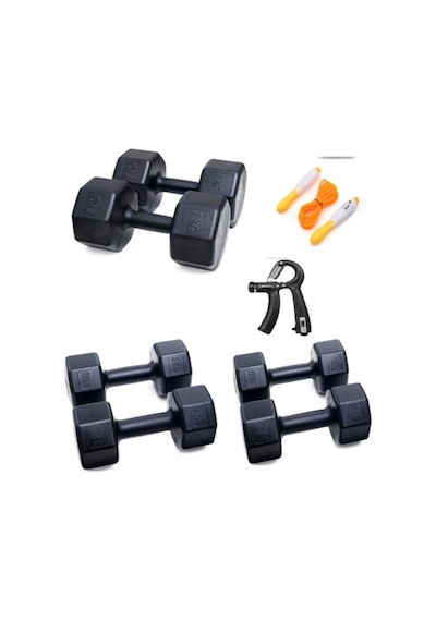 Ps Spor 3 Çift Dambıl Sayaçlı Ayarlanabilir El Yayı Sayaçlı Atlama Ipi 3 Kg 5 Kg 7 Kg Dambıl Set