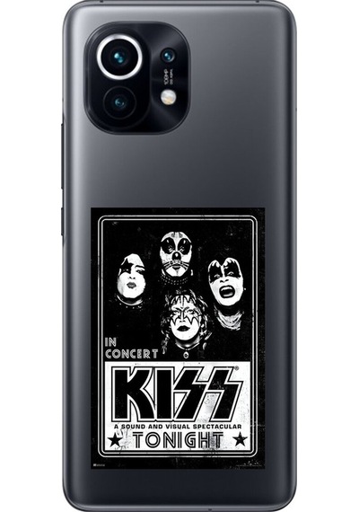 Xiaomi Mi 11 Uyumlu Şeffaf Kılıf Kiss Tasarımlı