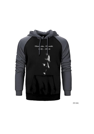 Atatürk Olmasaydın Olmazdık Sarı Renk Reglan Kol Sweatshirt / Hoodie