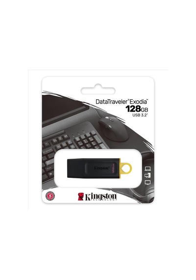 Kıngston Dtx/128gb Datatraveler Exodia 128gb Usb 3.2 Siyah/sarı Usb Bellek-208265