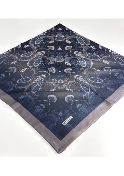 Miray Nevada Büyük Boy Organik Pamuk Eşarp - 120 X 120 - 06453 Kahve-lacivert