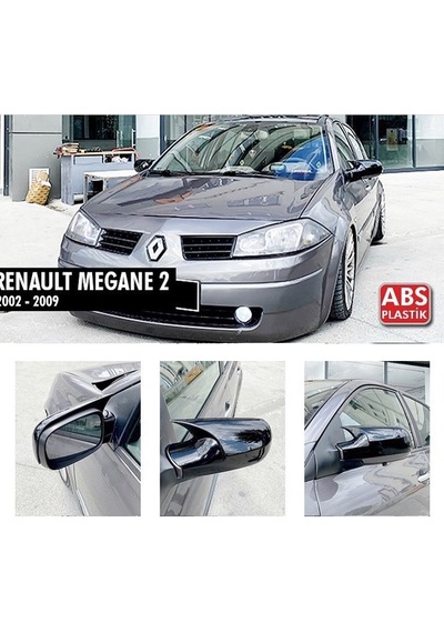 Renault Megane 2 Yarasa Ayna Kapağı. . Parlak Siyah