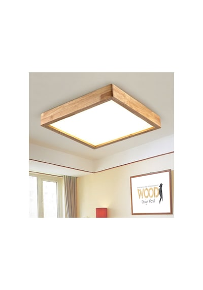Wood Design World 60X60Cmahşap Çerçeve Tavan Led Aydınlatma Avize