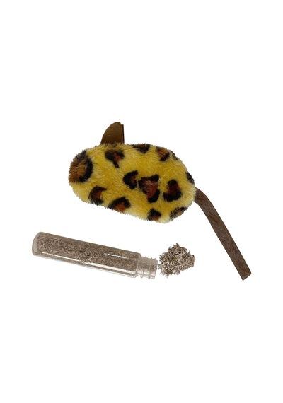 Kedi Oyuncağı Leopar Desenli Peluş Fare 6-10-18 Cm
