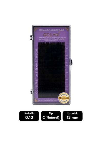 Ocean 0.10c Natural Kıvrım 13 Mm Soft Eyelash Doğal İpek Kirpik 16'lı