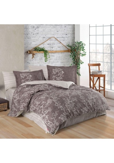 Çift Kişilik Poplin Nev Takımı Dream Kahve Renkli