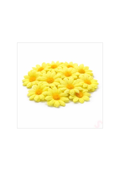 Yapay Papatya Çiçek Kafası 4 Cm X 20 Adet - Sarı Renkli