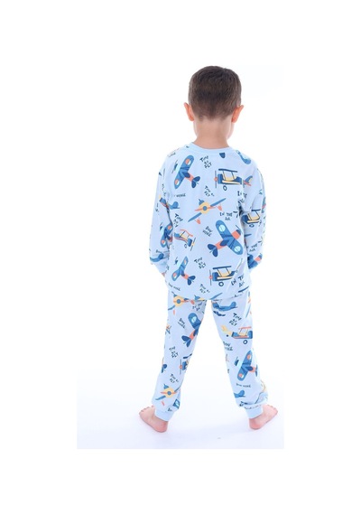 Zuzunga Time To Fly Mavi Desenli Çocuk Pijama Takımı Mavi