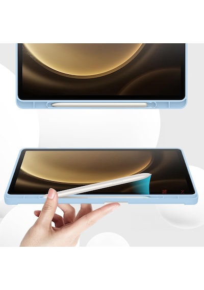 Samsung Galaxy  Uyumlu Tab  S9 Plus X810 12.4 İnç Kılıf  Premium Silikon Kalem Bölmeli Smart Case Kapaklı Kılıf
