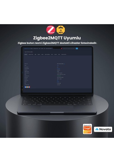 Zigbee Tekli Senaryo Düğmesi Tuya, Smart Life, Zigbee2mqtt Uyumlu - Pil Hariç Standart