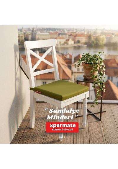 Fermuarlı Sandalye Minderi Su İtici Kumaş 40x40 cm Yeşil