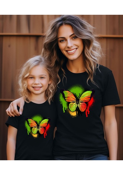 Aselinda Kelebek Baskılı Anne Kız T-shirt Tekli Üründür Kombin Yapmak Için 2 Adet Sepete Ekleyiniz Siyah Aselinda Kelebek Baskılı Anne Kız T-shirt Tekli Üründür Kombin Yapmak Için 2 Adet Sepete Ekleyiniz Siyah