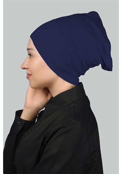 Altobeh Hazır Pratik Geçmeli Uzun Boru Tesettür Bonesi - Saks