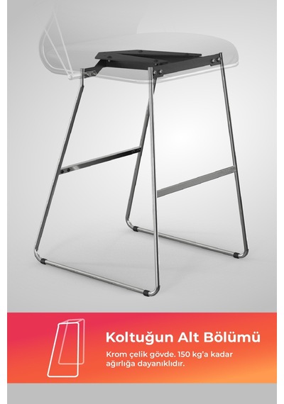 Ergolife Sit 10 Sandalye Krom Ayaklı, Deri Kaplama, Siyah, Bar Sandalyesi -178.22.1.778 Siyah Ergolife Sit 10 Sandalye Krom Ayaklı, Deri Kaplama, Siyah, Bar Sandalyesi -178.22.1.778 Siyah