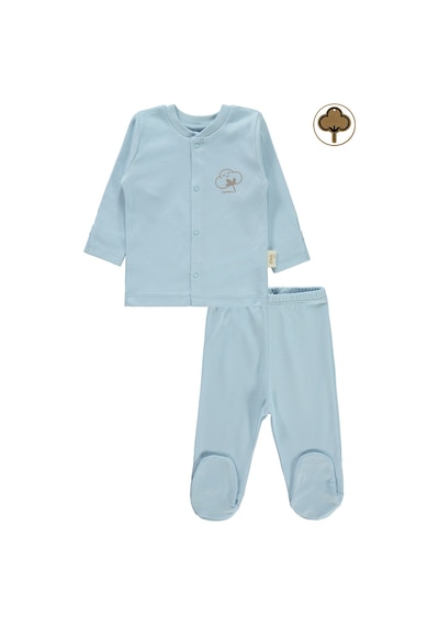Civil Baby Bebek Organik Pijama Takımı 0-6 Ay Mavi 22330R024SS1 Mavi