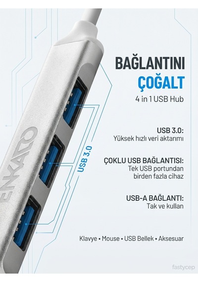 Ekd-uh60, Usb3.0 To 3xusb 2.0, 1xusb 3.0, Metal, Usb Hub