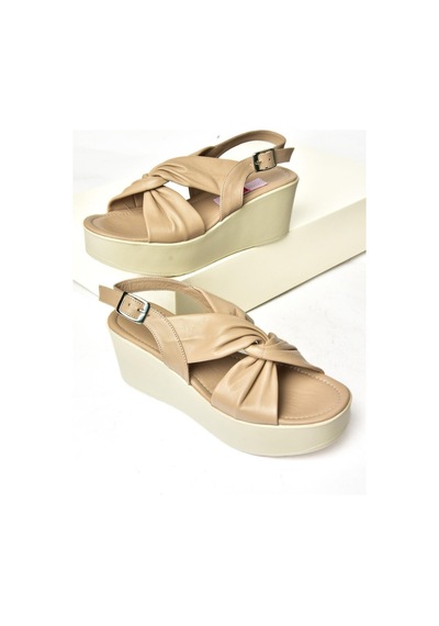 Fox Shoesp555750803 Bej Hakiki Deri Comfort Ortopedik Taban Dolgu Bej