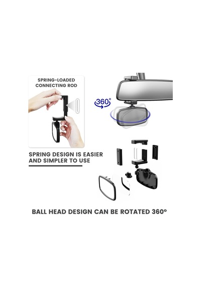 Alliluya Bebek Dikiz Aynası, Yaylı Klipsli, 360 Döndürülebilir, Kırılmaz Cam Arabada Bebek Var Sticker
