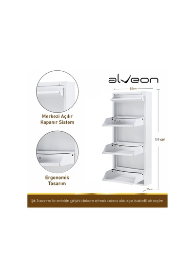 Alv-1003 Plus Alveon Metal Ayakkabılık Beyaz