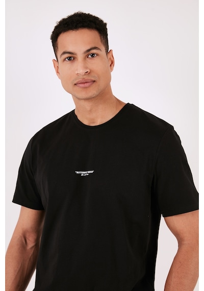Buratti % 100 Pamuk Bisiklet Yaka Regular Fit Erkek T Shirt 5902757 Siyah
