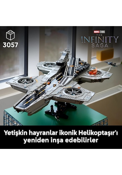 LEGO® ǀ Marvel S.H.I.E.L.D. Helikoptaşır 76354 - Yetişkinler için 6 Minifigür İçeren Koleksiyonluk Model Yapım Seti (3057 Parça)