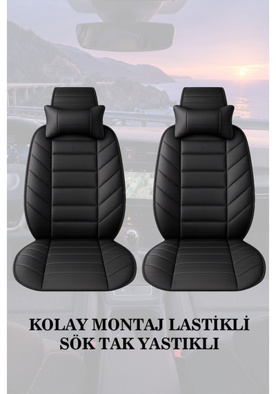 Renault Symbol 2008 Uyumlu Premium Siyah Renk Lüks 2 Adet Minder Ve Yastık