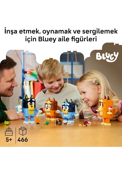 LEGO® Bluey Parçalarla İnşa Edilen Bluey Ailesi 11217 - 5 Yaş ve Üzeri için Karakterler İçeren Oyuncak Yapım Seti (466 Parça)