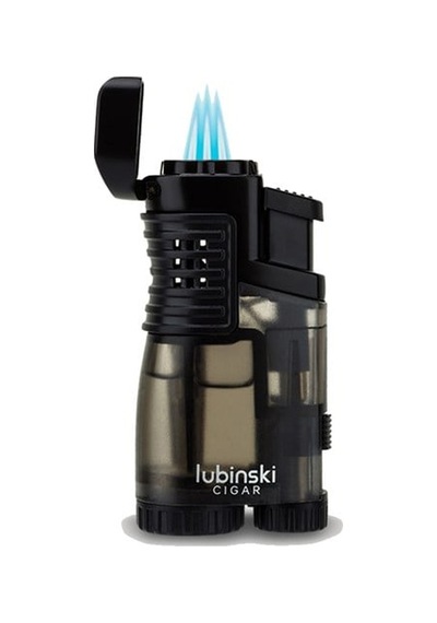 Lubinski Üç Torch Sehpalı Puro Çakmağı Siyah Lb-136