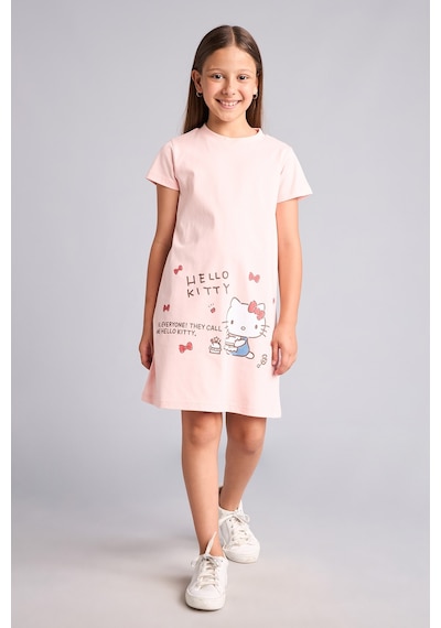 Defacto %100 Pamuk Hello Kitty Lisanslı Kısa Kollu Açık Pembe Gecelik Kız Çocuk H5516a826smpn622 Pembe-pn622