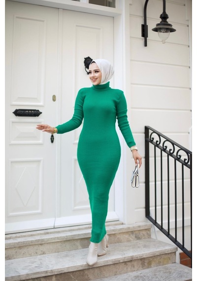 Hira Life Fashion Kadın Elbise Tesettür Giyim Balıkçı Yaka Ve Dar Kesim Triko Kalem Elbise Yeşil Yeşil Hira Life Fashion Kadın Elbise Tesettür Giyim Balıkçı Yaka Ve Dar Kesim Triko Kalem Elbise Yeşil Yeşil