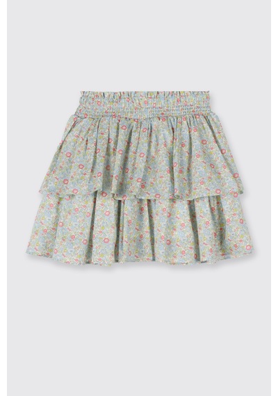 Panço Liberty Kumaş Çiçek Desenli Kız Çocuk Etek 5611gk13003 Yeşil