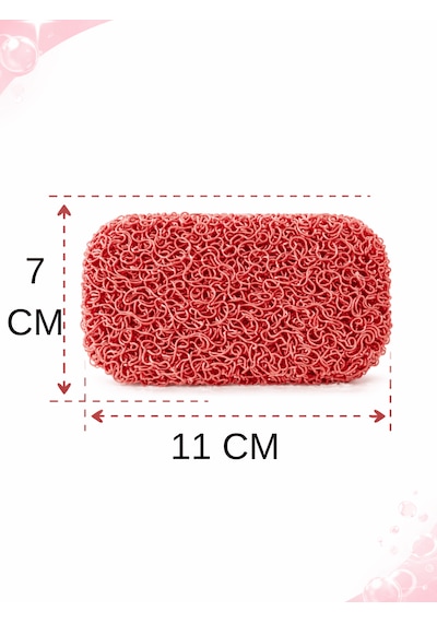 Beylini Sabun Altlığı Kalıp Sabunluk Pvc Kıvırcık Kaydırmaz Lavabo Banyo Mutfak Sabun Altı Stand 7x11 Cm Kırmızı