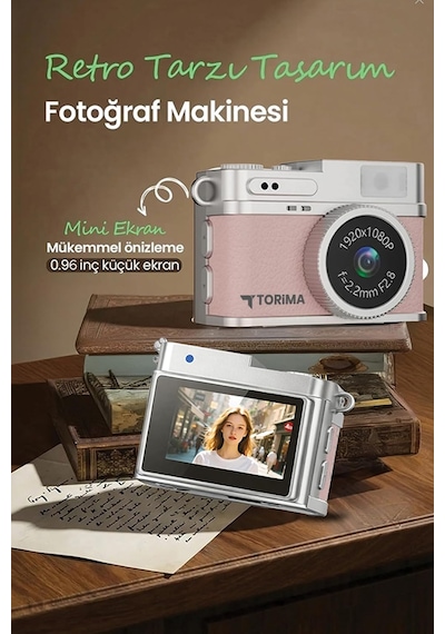 Mini Dijital Kamera Selfie Video Vlog Kamerası Mini Anahtarlık 1080p Cmr35 Pudra Genel