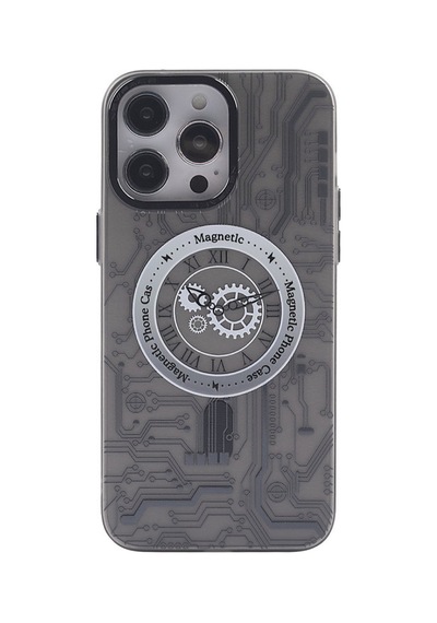 Apple iPhone Uyumlu   14 Pro Max Kılıf Apollo Magneticsafe Desenli Kapak - Apollo Siyah - 1