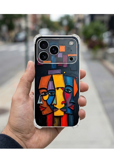 Printify Infinix Note 50 Pro İle Uyumlu Şeffaf Silikon Kılıf Uv Baskılı Esnek Tpu Kapak Totem Face No2