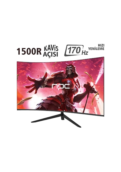 Npc 1ms 170hz 24" 1920x1080 Fhd Curved Gaming Monitör Md240k-v181