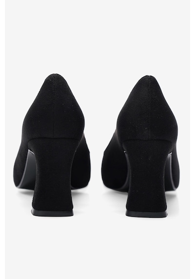 Mubiano Kadın Süet Topuklu Ayakkabı Stiletto Sivri Burun Kalın Topuk Virelle Siyah Siyah Süet Mubiano Kadın Süet Topuklu Ayakkabı Stiletto Sivri Burun Kalın Topuk Virelle Siyah Siyah Süet