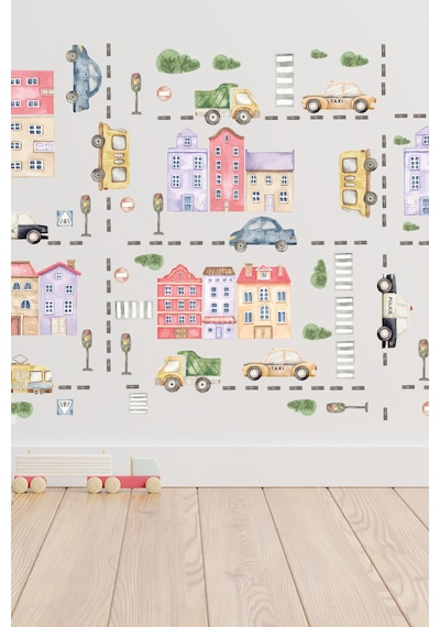 Şehir Projesi Temalı Çocuk Odası Sticker Seti