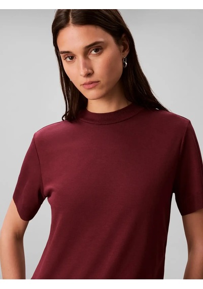 Calvin Klein Ss Silk Touch Fine K, Gex Bordo Kadın T-shirt