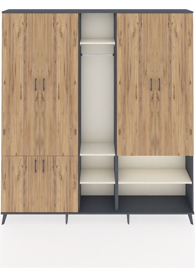 Arges Dolap 15 Raflı 5 Kapaklı Tek Askılı 220x30x243 Antrasit-çam/aytaşı Atlas Çam/aytası Arges Dolap 15 Raflı 5 Kapaklı Tek Askılı 220x30x243 Antrasit-çam/aytaşı Atlas Çam/aytası